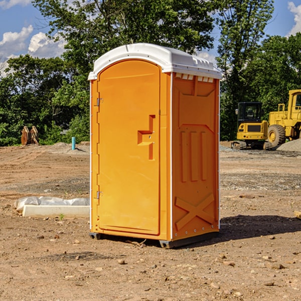 how often are the portable restrooms cleaned and serviced during a rental period in Dillard OR